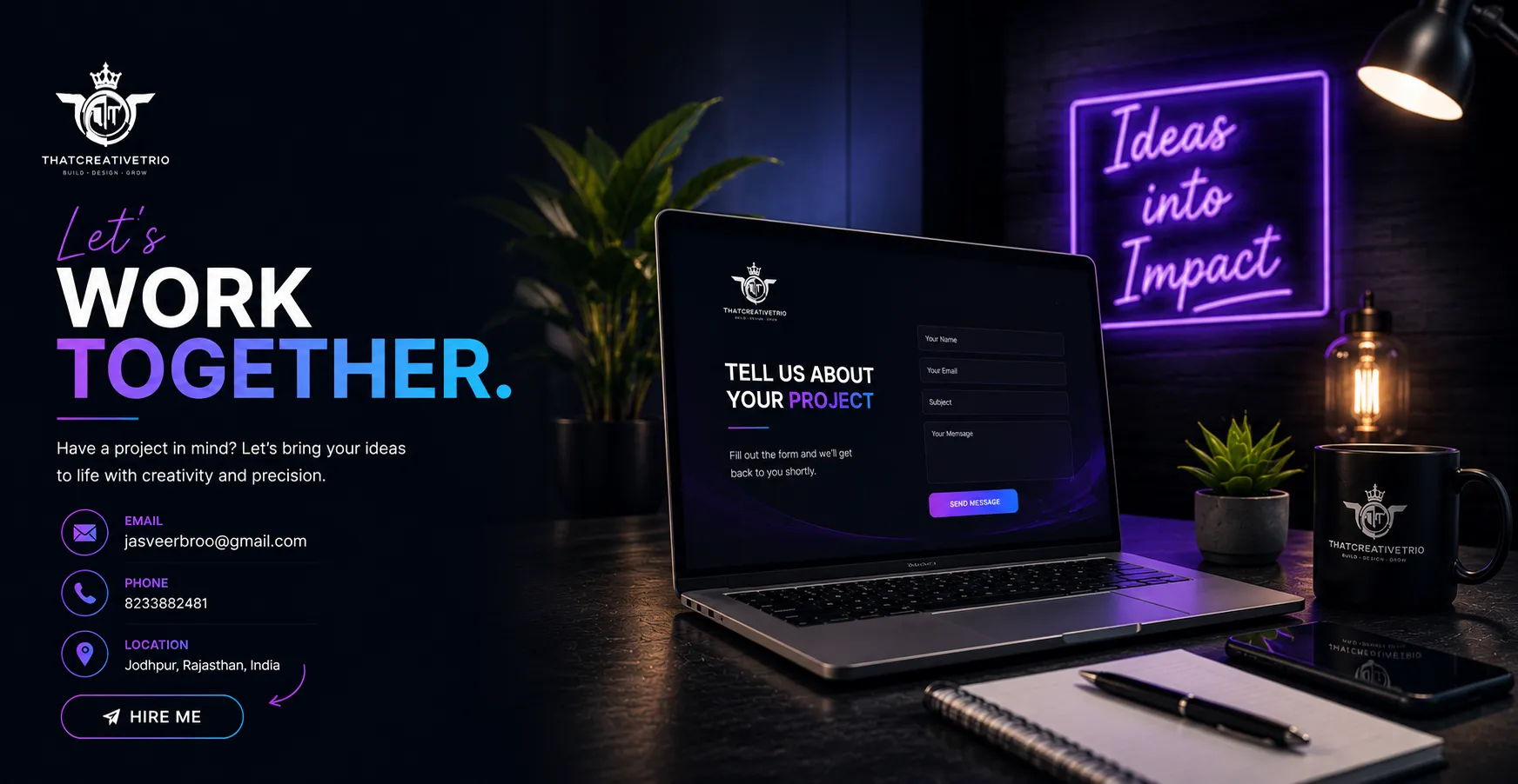 Hire That Creative Trio — web design & development team in Jodhpur